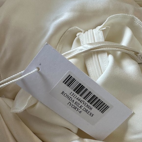 Reformation Ronda Silk Maxi Dress Sz 6 Ivory One Shoulder Asymmetrical Neck - Picture 3 of 13